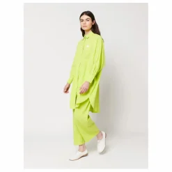 Pantalon à Pinces Coton et Lin - Collection Femme | Vert anis