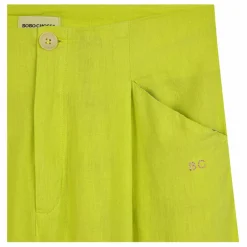 Pantalon à Pinces Coton et Lin - Collection Femme | Vert anis