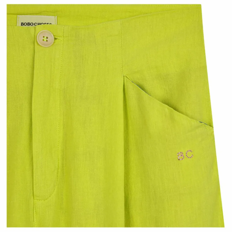 Pantalon à Pinces Coton et Lin - Collection Femme | Vert anis