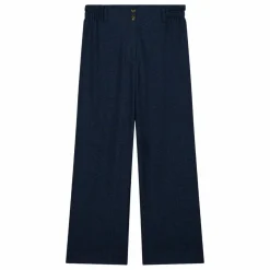 Pantalon Abuela Heringbone Laine - Collection Femme | Bleu marine