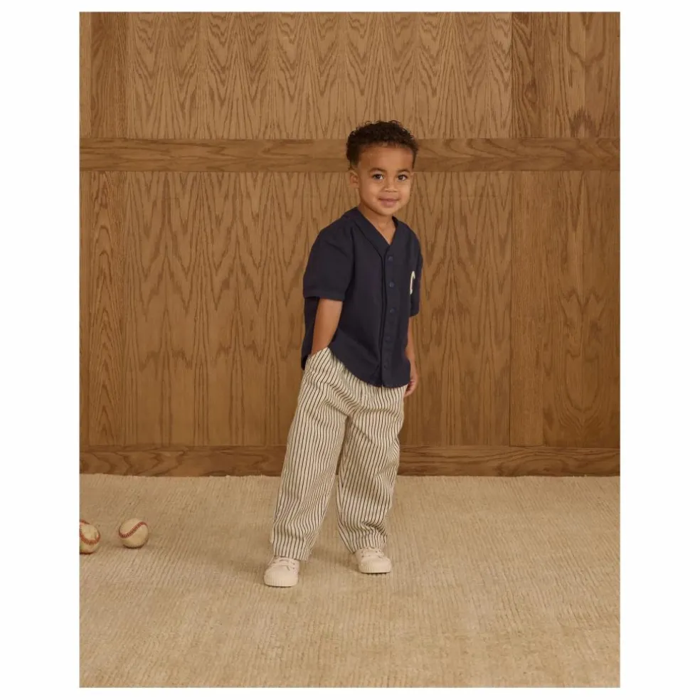 Pantalon Baggy Rayures | Ecru