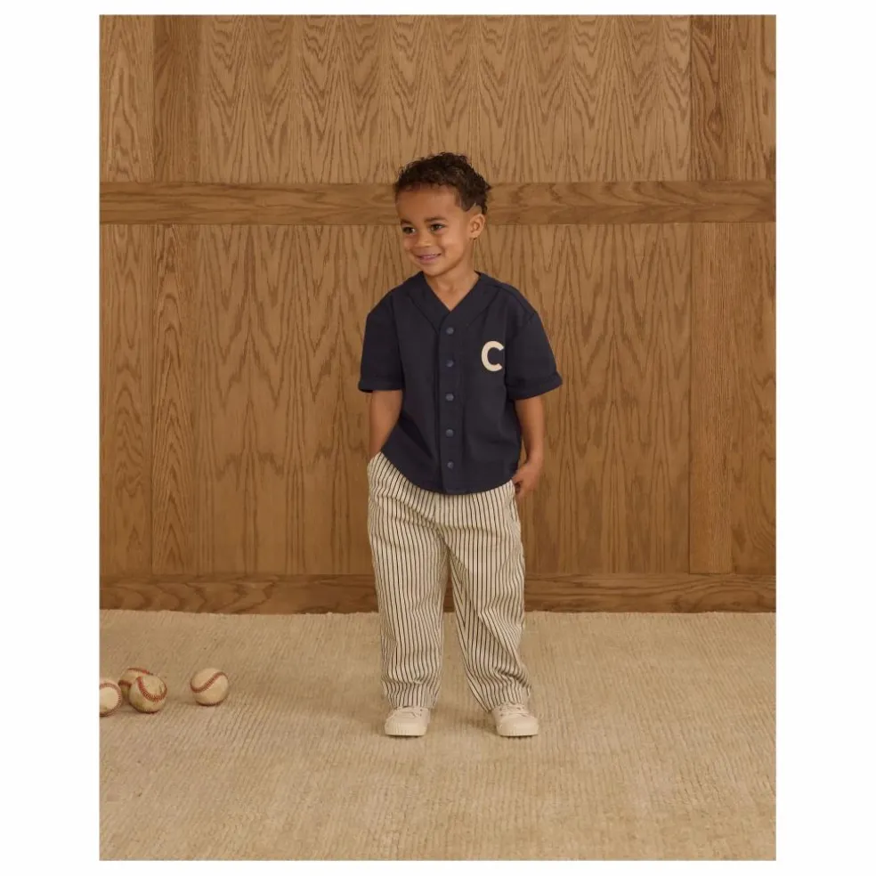 Pantalon Baggy Rayures | Ecru