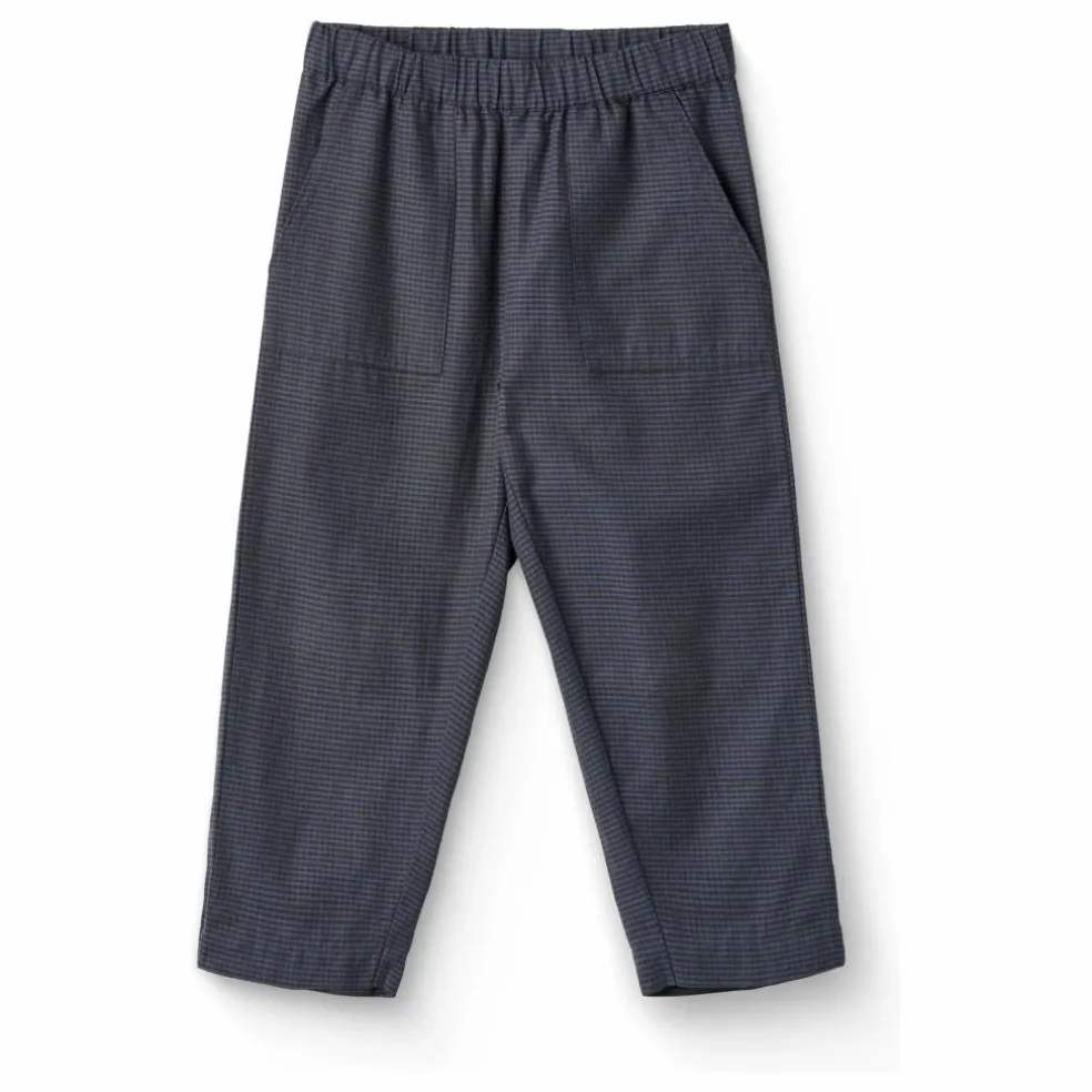 Pantalon Carreaux Coton Bio | Bleu marine