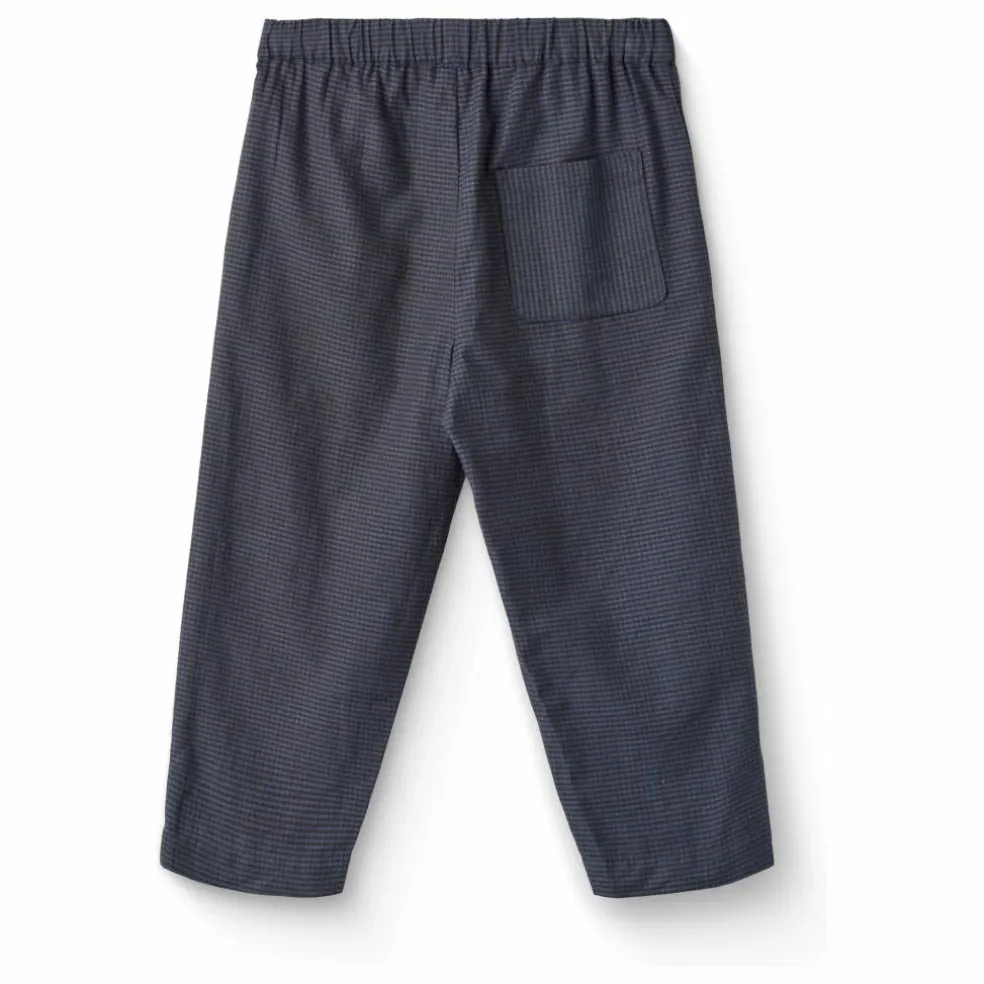 Pantalon Carreaux Coton Bio | Bleu marine