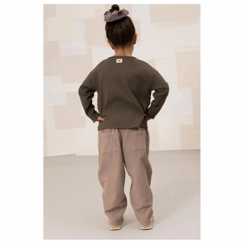 Pantalon Carrot Velours Côtelé Coton Bio | Mauve
