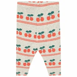 Pantalon Côtelé Cerises Coton Bio Bébé | Crème