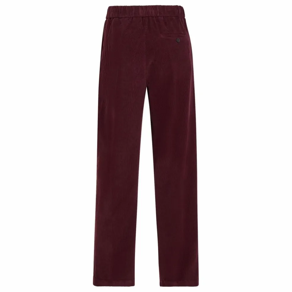 Pantalon Droit Elastiqué Velours Côtelé | Bordeaux