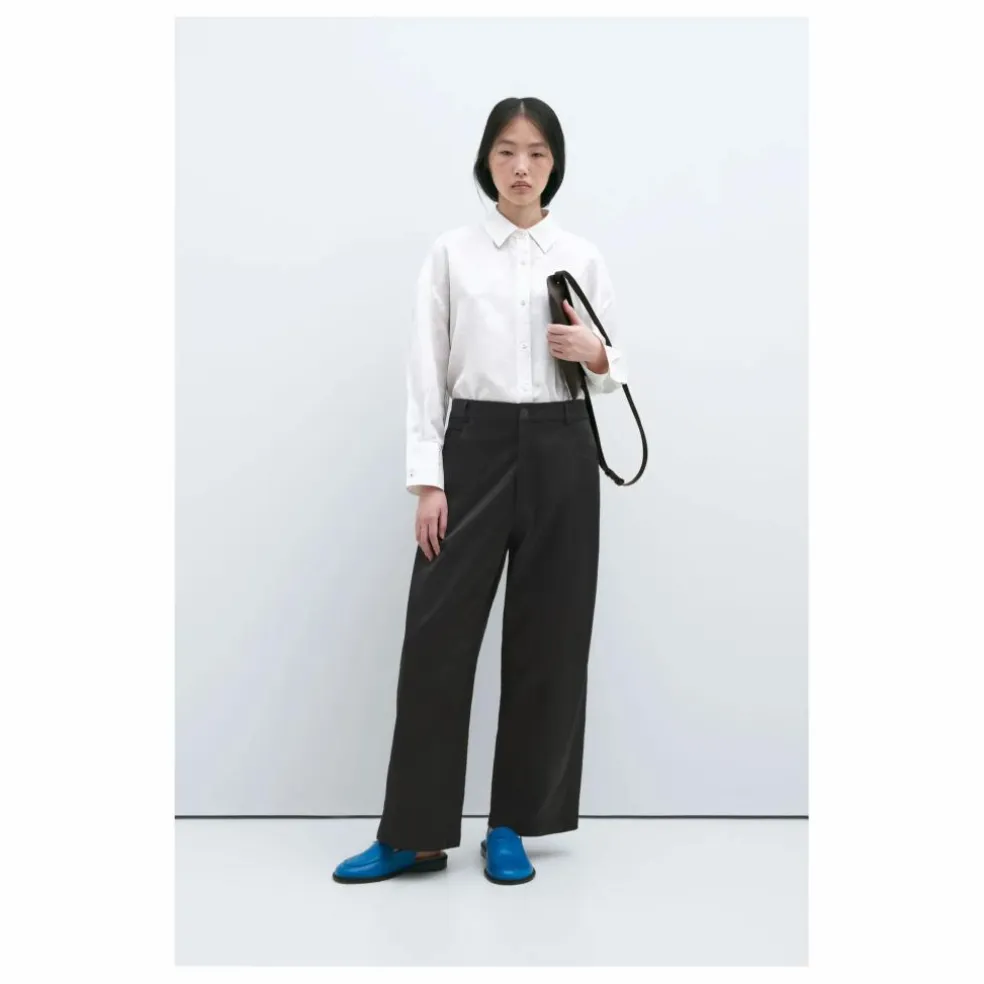 Pantalon Droit Satin | Noir