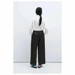 Pantalon Droit Satin | Noir