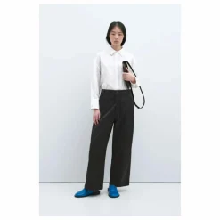 Pantalon Droit Satin | Noir