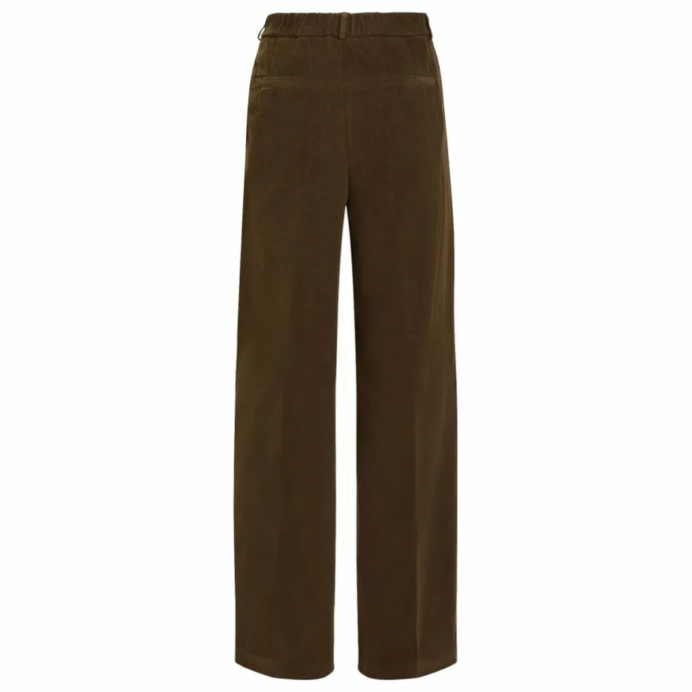 Pantalon Elastiqué Velours Côtelé | Vert kaki
