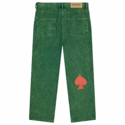 Pantalon Empiècements Velours Côtelé | Vert