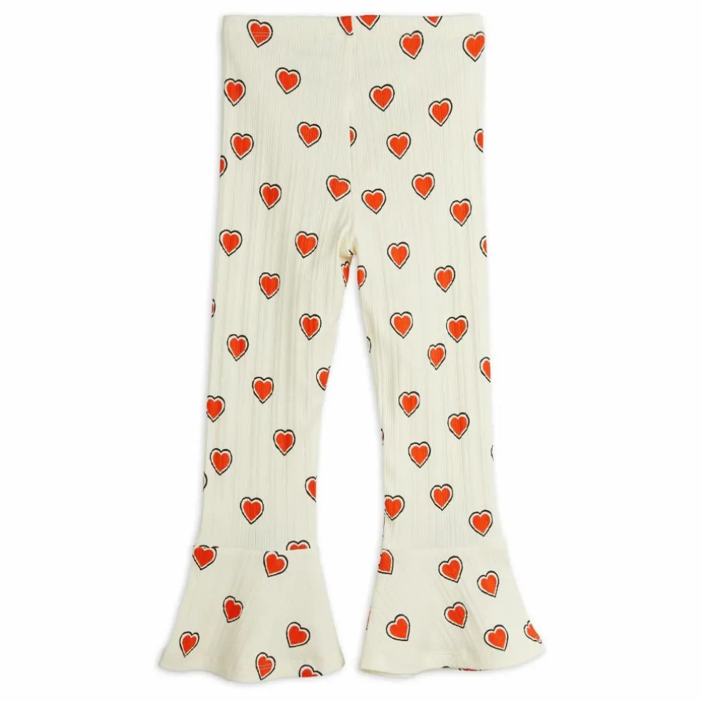Pantalon Flare Cœurs Coton Bio | Ecru