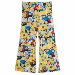 Pantalon Flare Fleurie Coton Bio | Jaune
