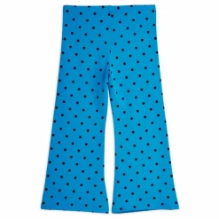 Pantalon Flare Pois Coton Bio | Bleu azur