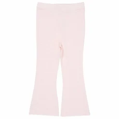 Pantalon Flare Rayures Coton Bio | Rose pâle