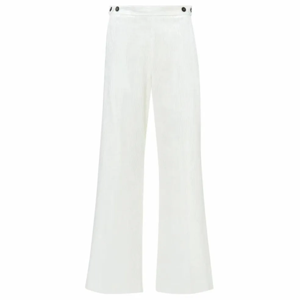 Pantalon Flare Velours Côtelé | Blanc