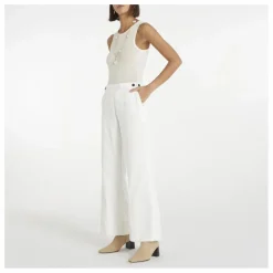 Pantalon Flare Velours Côtelé | Blanc