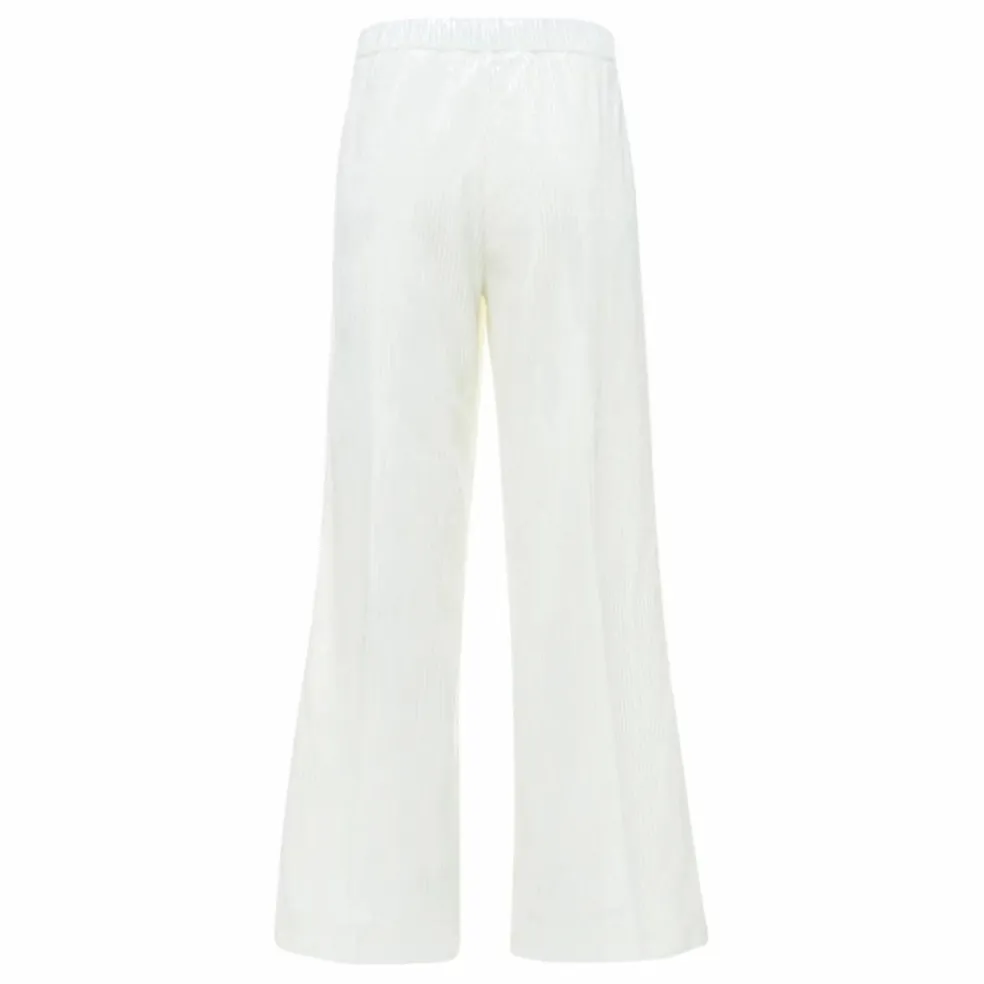 Pantalon Flare Velours Côtelé | Blanc