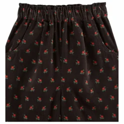 Pantalon Fleuri Velours | Noir