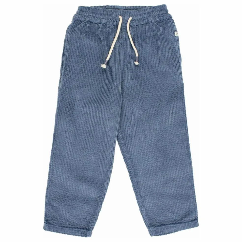 Pantalon Girly Velours Côtelé | Bleu gris