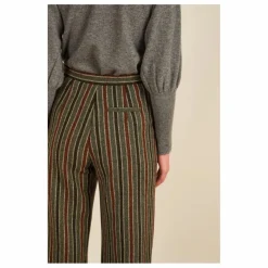 Pantalon Lova Rayé Laine | Gris