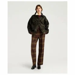 Pantalon Milton Carreaux Laine Vierge | Bordeaux