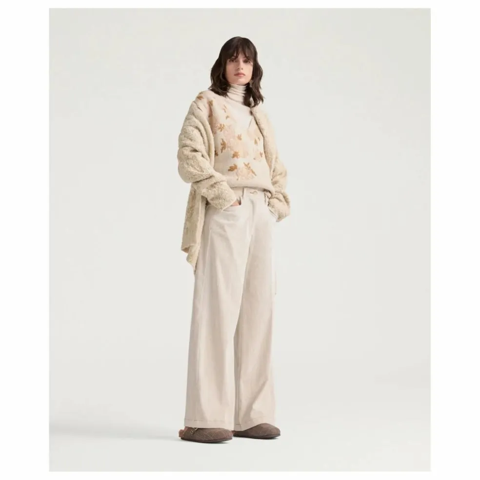 Pantalon Peter Velours Côtelé | Crème