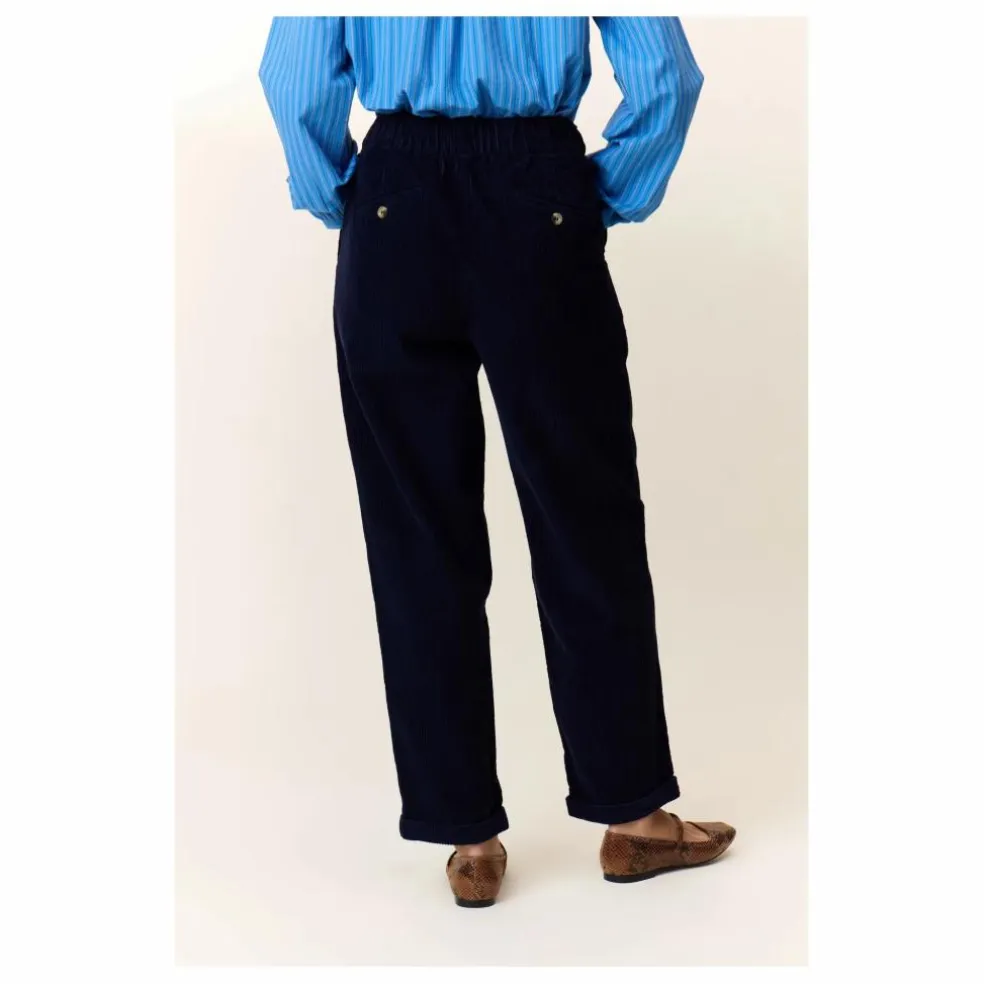 Pantalon Prom Velours Côtelé Coton Bio | Bleu marine