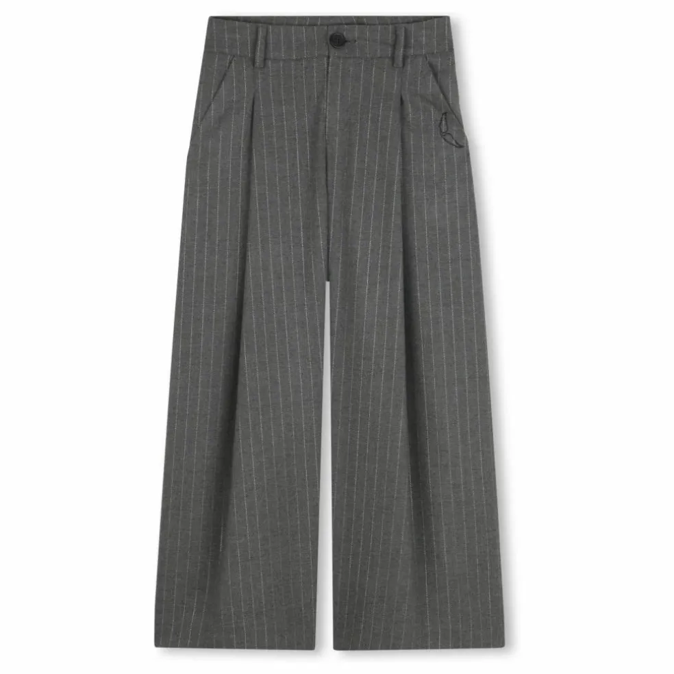 Pantalon Rayé | Gris chiné