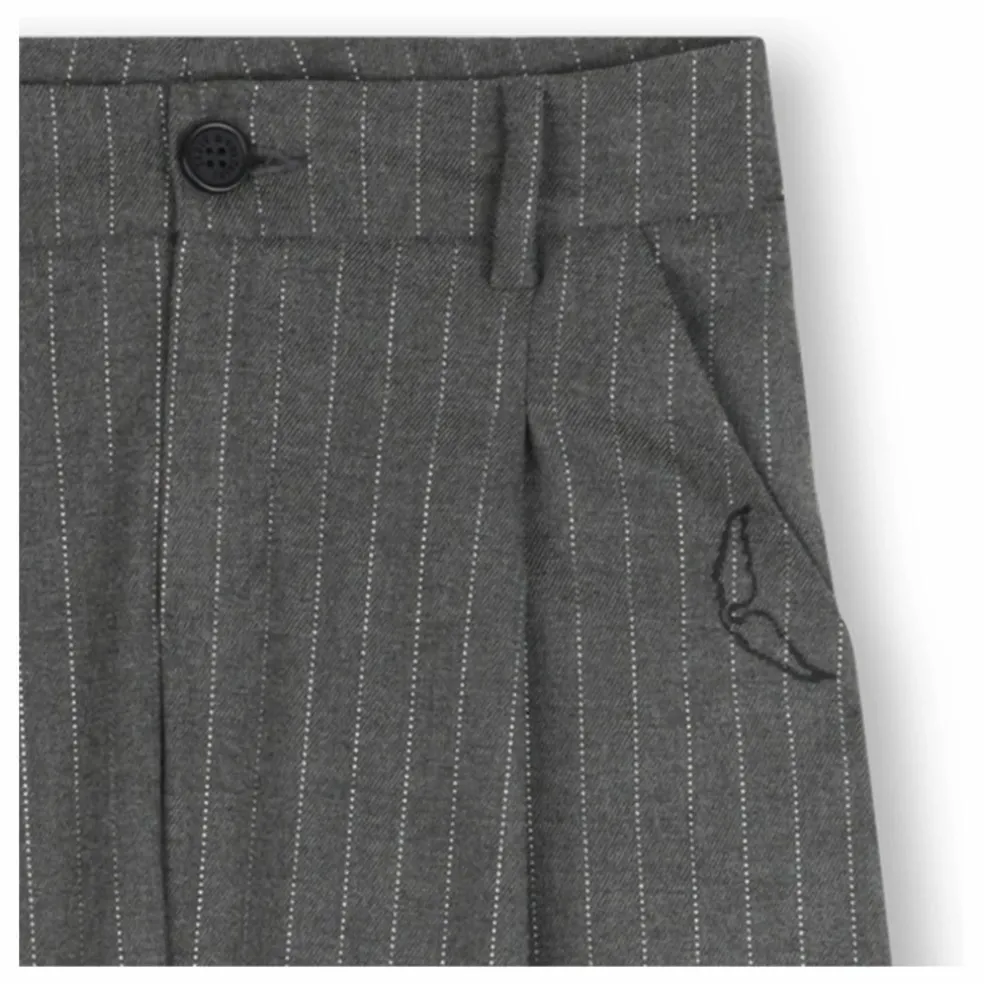 Pantalon Rayé | Gris chiné