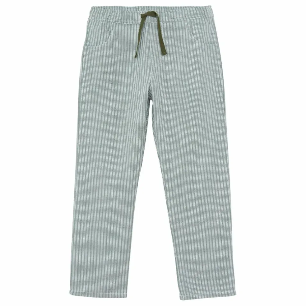 Pantalon Rayé | Vert céladon