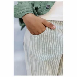 Pantalon Rayé | Vert céladon