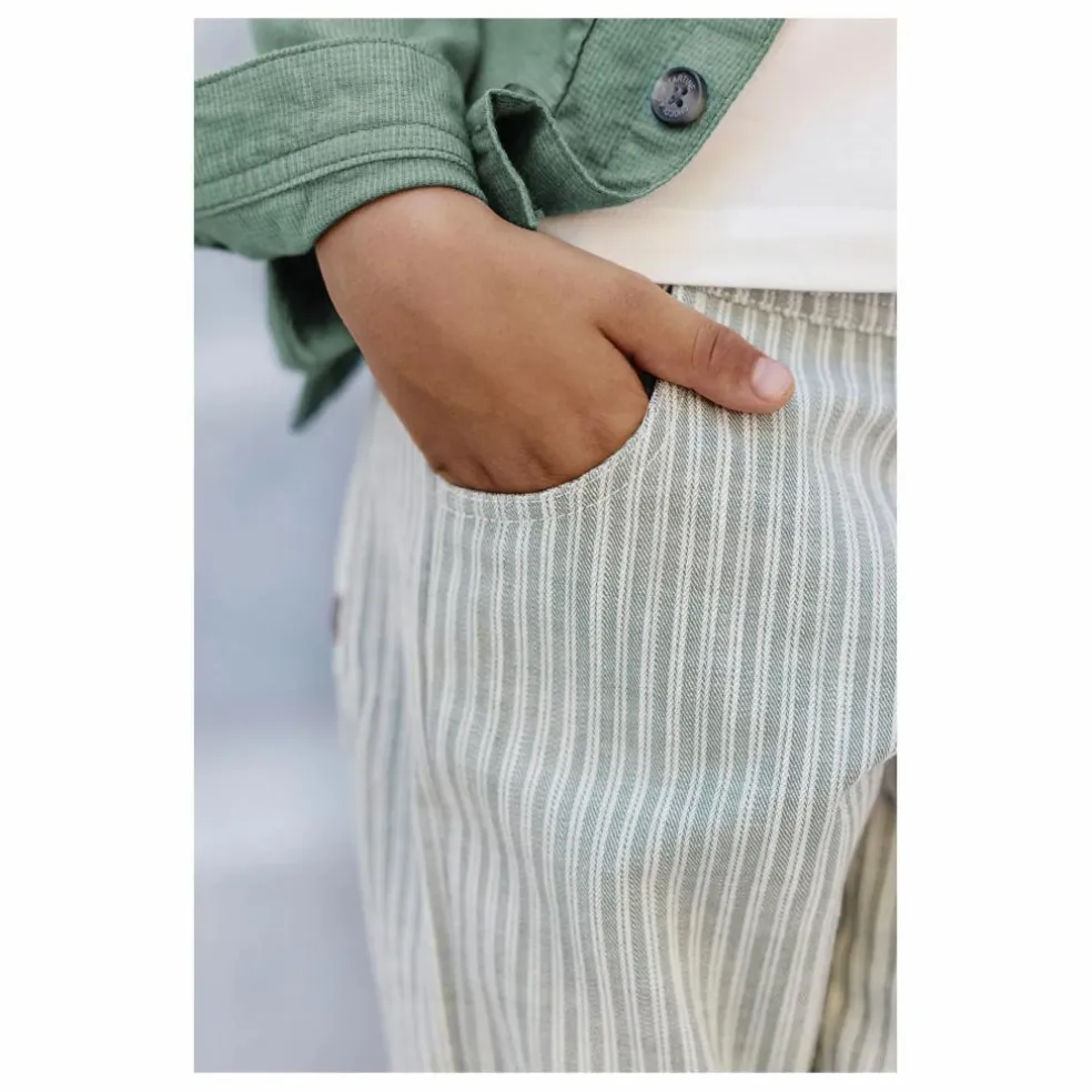Pantalon Rayé | Vert céladon
