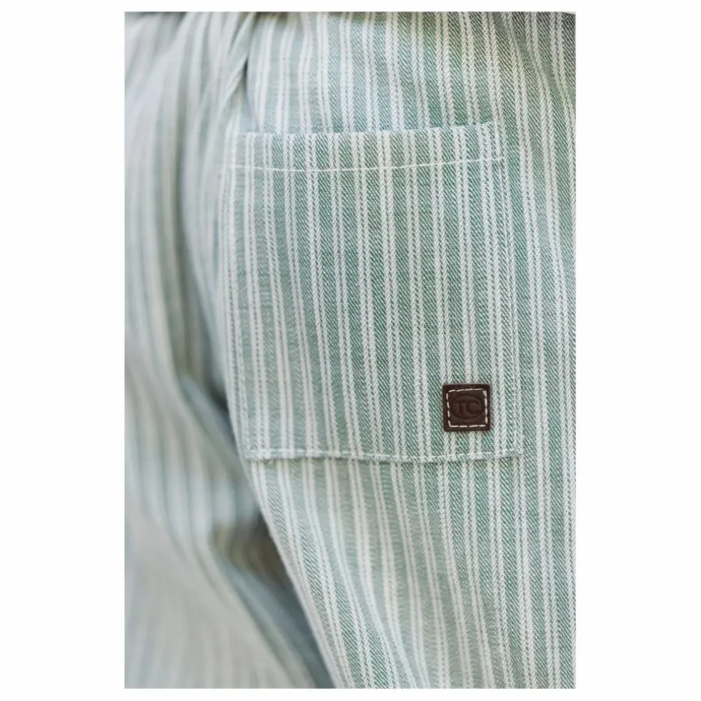 Pantalon Rayé | Vert céladon