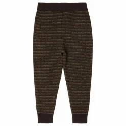 Pantalon Rayé Laine de Mérinos | Brun