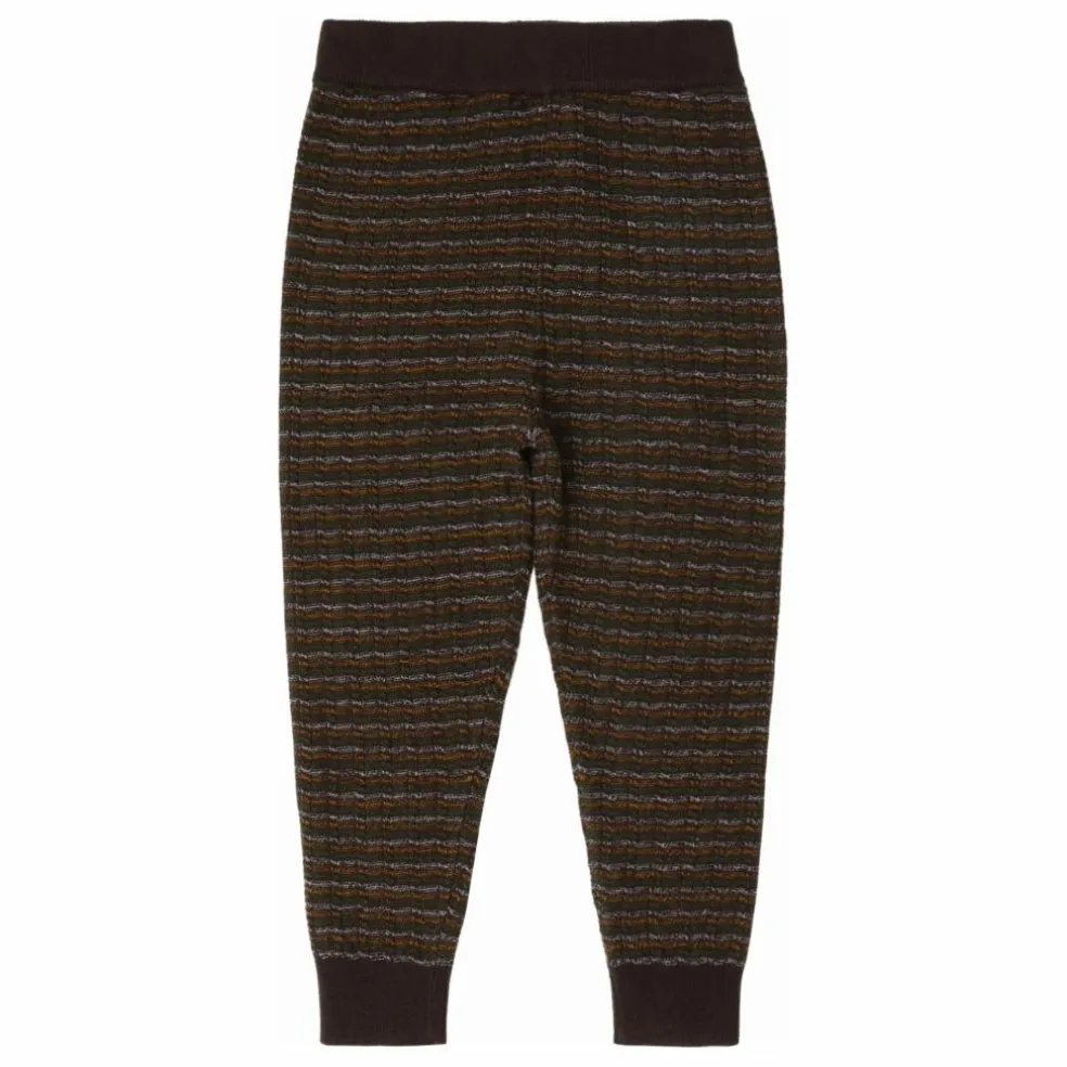 Pantalon Rayé Laine de Mérinos | Brun
