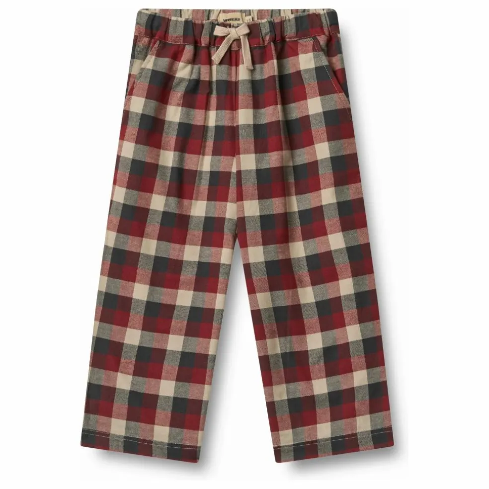 Pantalon Sasha Carreaux Coton Bio | Rouge