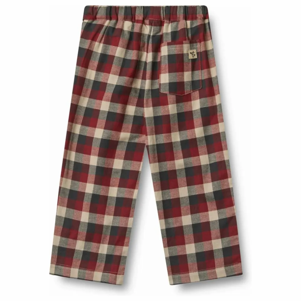 Pantalon Sasha Carreaux Coton Bio | Rouge