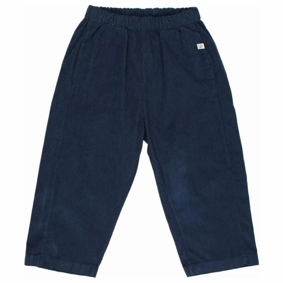 Pantalon Soft Velours Côtelé Coton Bio | Bleu marine