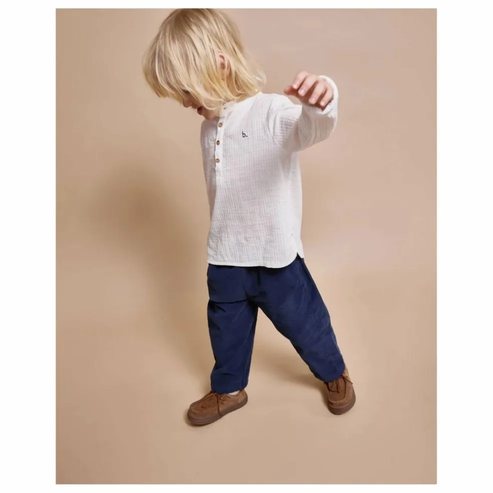 Pantalon Soft Velours Côtelé Coton Bio | Bleu marine