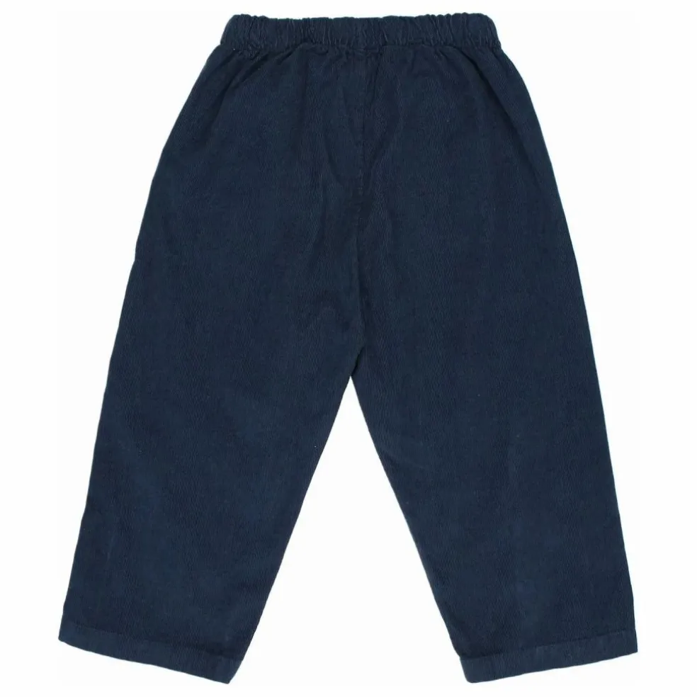 Pantalon Soft Velours Côtelé Coton Bio | Bleu marine