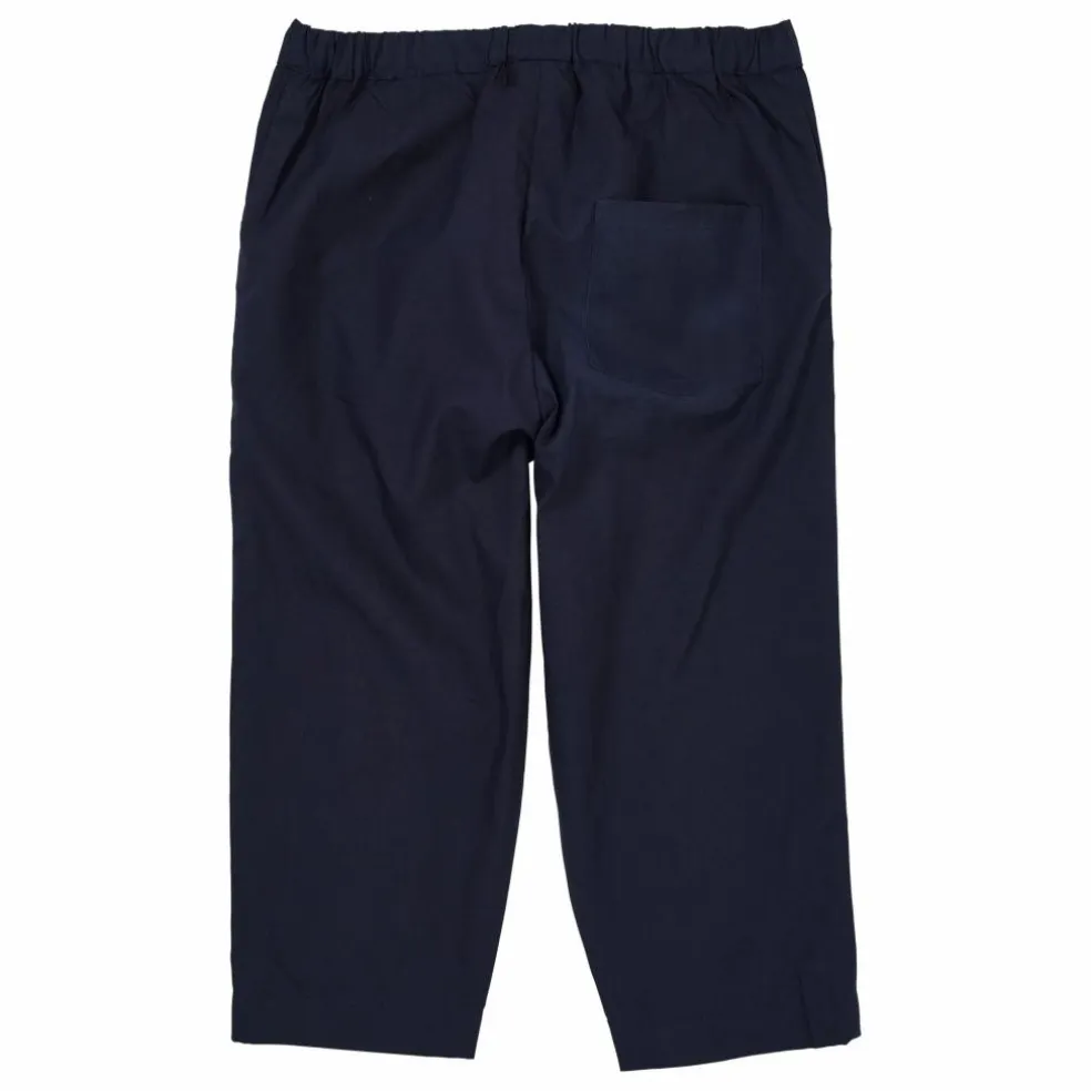 Pantalon Taille Ajustable Popeline Coton Bio | Bleu marine