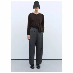 Pantalon Tailoring Perles Laine Vierge | Gris