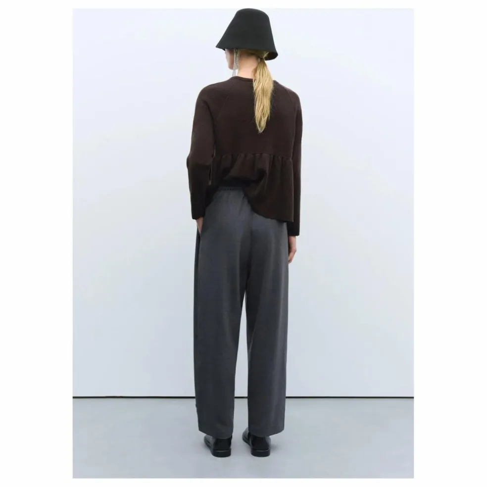 Pantalon Tailoring Perles Laine Vierge | Gris