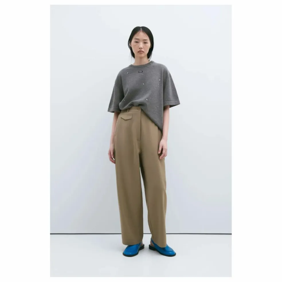 Pantalon Tailoring Poche Laine Vierge | Camel