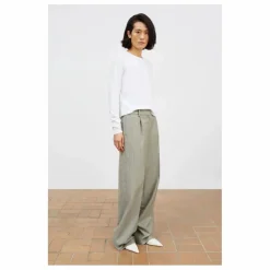 Pantalon Thom Rayé Laine | Gris clair