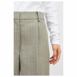 Pantalon Thom Rayé Laine | Gris clair