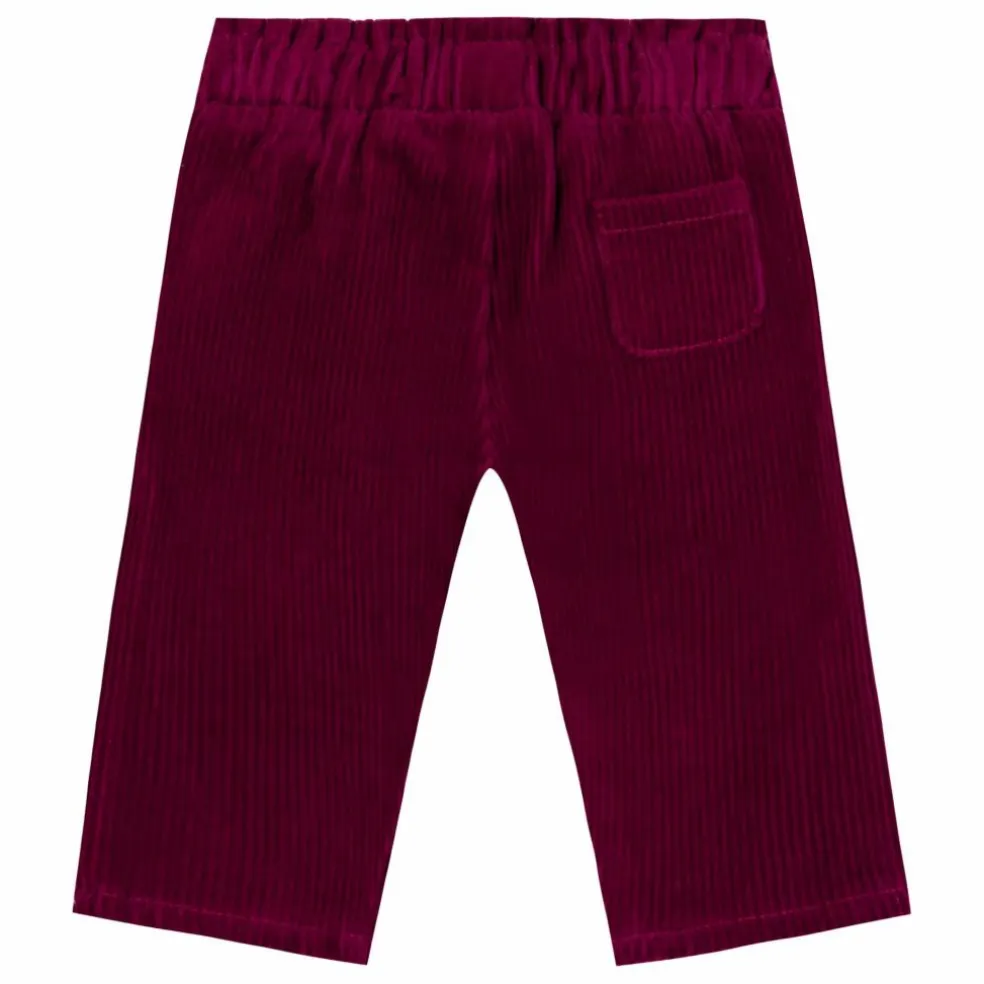 Pantalon Velours Côtelé Nœud | Prune