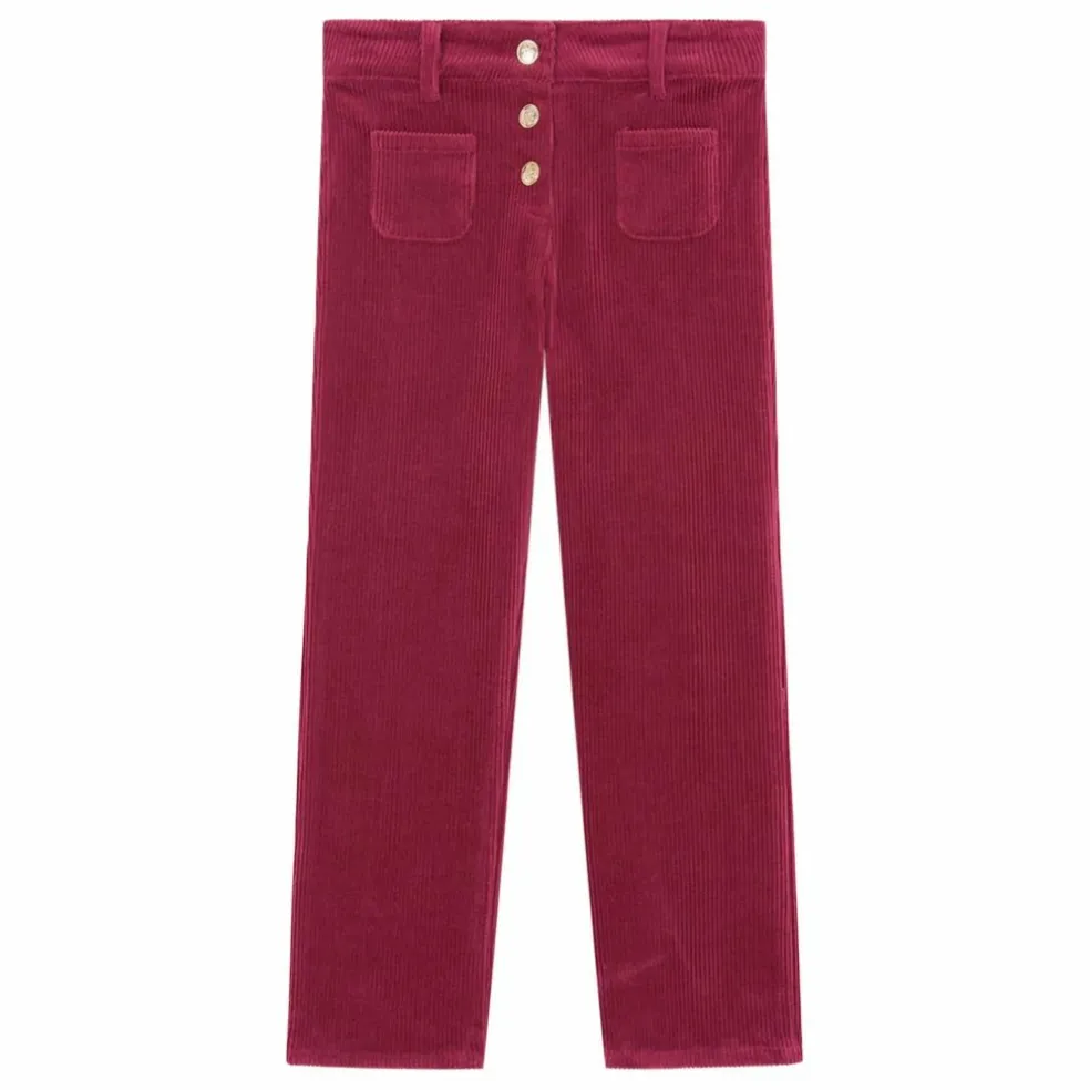 Pantalon Velours Côtelé Poches Devant | Magenta